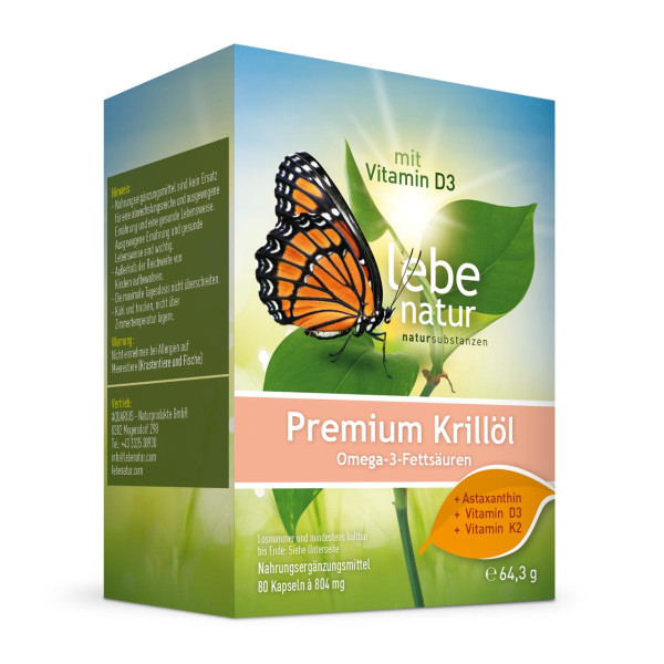 Krillöl Premium mit Vitamin D3 und K2 lebe natur®